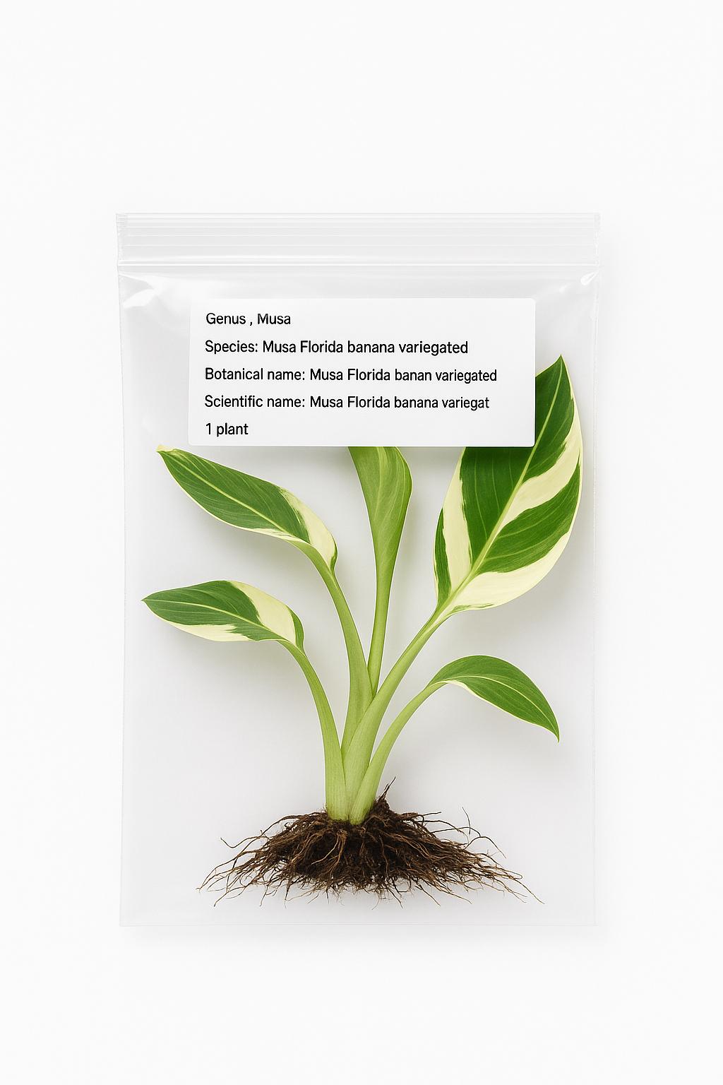 Musa Florida Variegated | Tissue Culture Plantlet (Starter) | Tomoka Farms